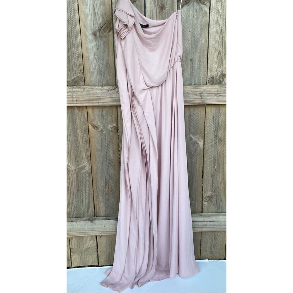 BCBGMAXAZRIA Joyce One-Shoulder Evening Maxi Dress Formal Gown Lavender Mist NWT